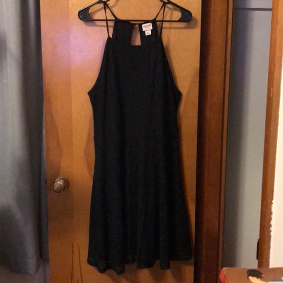 Black Lace Spaghetti Strap Dress - Picture 1 of 5